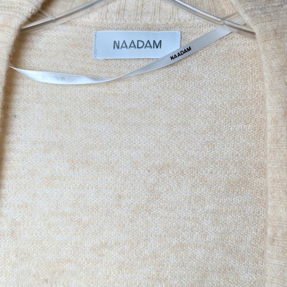 Naadam Cashmere Cream Soft Knit Open Cardigan Medium - Picture 2 of 5